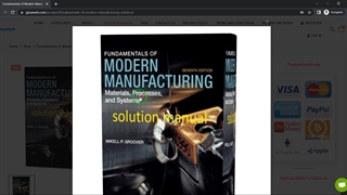 Fundamentals of Modern Manufacturing Materials Processes and Systems 7th edition Groover solution manual