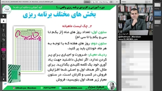 دوره برنامه ریزی واقعی | دکتر شهریار مرزبان _ بخش پنجم: راهنمای جدول برنامه ریزی