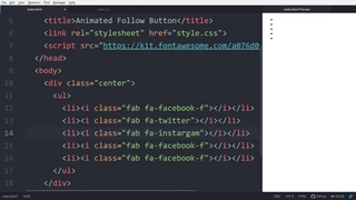 طراحی های خلاقانه HTML + CSS ، ساخت follow me