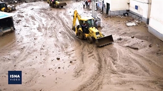 بقایای سیل در امامزاده داوود