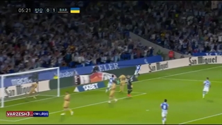 خلاصه بازی بارسلونا - رئال سوسیداد با گزارش فارسی آنتن