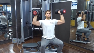 پرس سرشانه نشسته دمبل