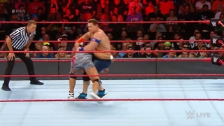مسابقه جان سینا و jason jordan در raw 2017 ماه سپتامبر 4
