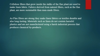 Did You Know About Linen, Fabric From The Flax Plant?
