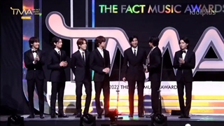 کات اعلام برد و دریافت جایزه‌ی "MOST VOTED ARTIST" توسط بی‌تی‌اس‌ در مراسم The Fact Music Awards 2022