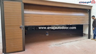 درب اتوماتیک سکشنال طرح چوب
