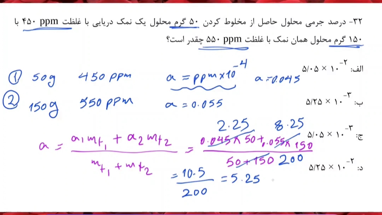 معلم خصوصی شیمی کنکور در تهران فرمول های تستی شیمی دهم کنکور استاد