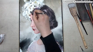 نقاشی عروس آبرنگی ۷