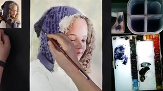 نقاشی دختر با ابرنگ