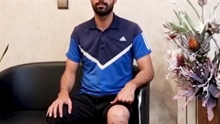 ⏪چهارده روز بعد از عمل جراحی رباط صلیبی جوان فوتبالیست