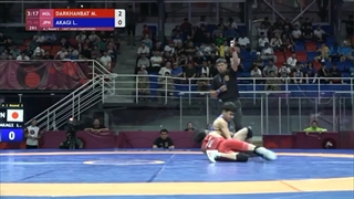 Round 3 FS - 48 kg: M. DARKHANBAT (MGL) v. L. AKAGI (JPN)