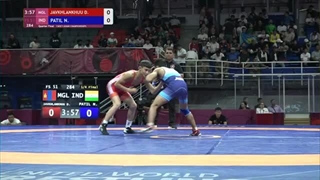 1/4 FS - 51 kg: D. JAVKHLANKHUU (MGL) v. N. PATIL (IND)