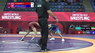 Round 2 FS - 44 kg: S. ZHUMABEK (KAZ) v. A. MEHRALIZADEH (IRI)