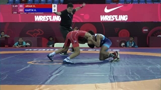 1/2 FS - 48 kg: H. ARIAN (IRI) v. K. KARTIK (IND)