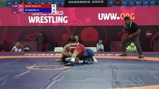 Round 3 FS - 52 kg: O. ASAN UULU (KGZ) v. H. KITAMURA (JPN)