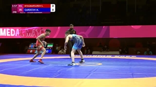 BRONZE FS - 57 kg: S. MYAGMARSUREN (MGL) v. M. GARDESHI (IRI)