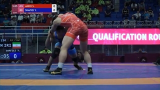 1/2 FS - 71 kg: S. ANDO (JPN) v. Y. SHAFIEI (IRI)