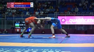 Qual. FS - 92 kg: S. POYONOV (UZB) v. E. ALIZADEH MAL (IRI)