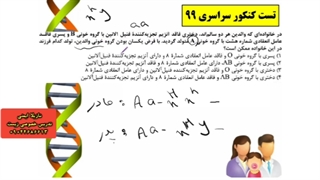 حل تست های کنکور سراسری ژنتیک! تدریس خصوصی زیست شناسی 09044686613