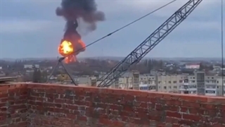 حمله موشکی و پهپادی روسیه به کی‌یف اوکراین