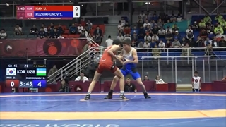 Round 1 GR - 45 kg: U. HAN (KOR) v. S. RUZIOKHUNOV (UZB)