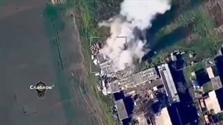 لحظه انهدام پدافند هوایی اوکراین با پهپاد انتحاری روسیه