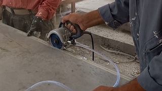 برش اسلب با فرز دیسکی آب بر