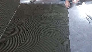 نصب اسلب کف  120*2.40 با چسب پودری پرسلان