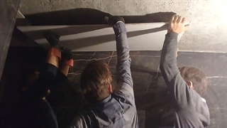 نصب سرامیک سقف  60*120 با چسب مگا استون