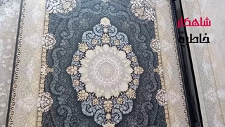 فرش طرح کریستال زمینه دودی