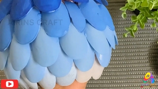 ساخت گلدان زیبا با قاشق یکبارمصرف