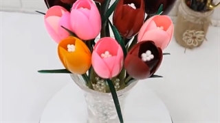 ساخت دسته گل با قاشق