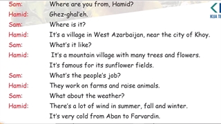 جواب درس ششم My Village جواب تمرینات کتاب زبان انگلیسی پایه هشتم _کیجاتیچ