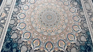 فرش الماس کویر کلکسیون اشرافی ، کد1505 سورمه ای