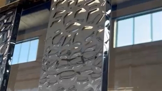 درب لابی استیل نقره ای طلایی