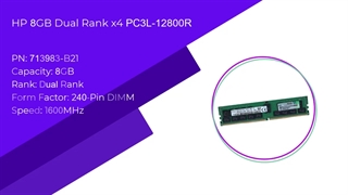 رم سرور اچ پی HP 8GB Dual Rank x4 PC3L-12800R با پارت نامبر 713983-B21