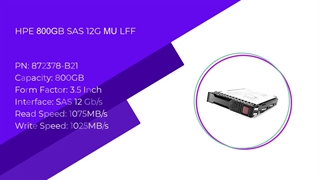 اس اس دی سرور HPE 800GB SAS 12G MU LFF با پارت نامبر 872378-B21