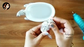 Empty ice-cream container craft idea/DIY Desktop Organizer/Gift item showpiece/plastic bottle crafts