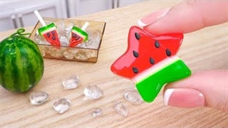 آشپزی مینیاتوری واقعی : ژله هندوانه ستاره ای - موج کره ای