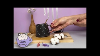 ماگ سرامیکی با زیر لیوانی چوبی طرح دار و خارجی