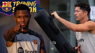 ویدیو تمرین چهارشنبه بارسلونا: خرس وسط و کار با وزنه!