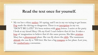 Elementary 4- Reading of unit 7