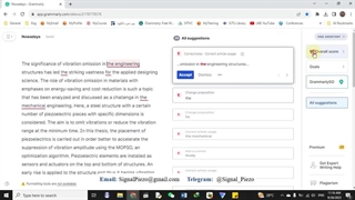 ویراستاری چکیده مقاله و پایان نامه با گرامرلی پرمیوم Grammarly Premium – نمونه کار 3