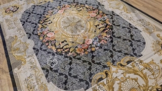 فرش 1200 شانه، طرح پارک وی مشکی کلکسیون نگار کد 016